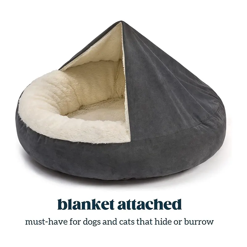 Corduroy Pyramid-Shaped Pet Bed